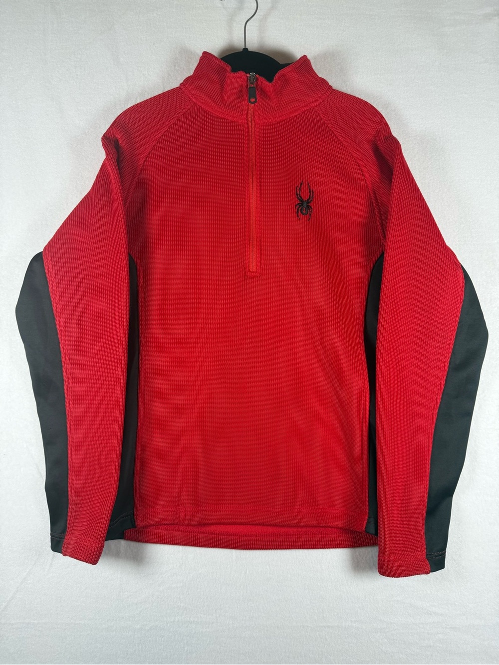 Spyder 3/4 Zip-Up Pullover Red and Black Ski Sweater Size Small
